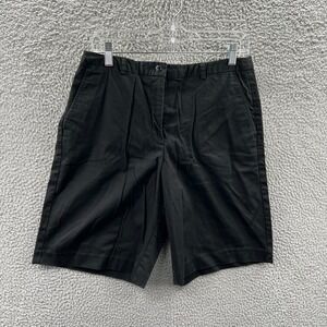 Womens Bermuda Shorts 10 Black Walking Stretch Structured Clean Girl Casual